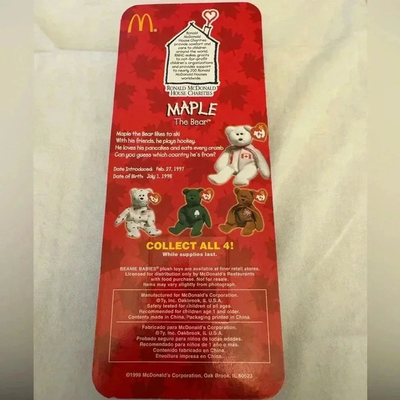 Ty Beanie Babies Canada Maple the Bear McDonald’s 1997 - Picture 4 of 8